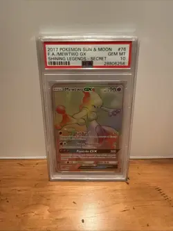 Pokemon Mewtwo GX 76/73 Rainbow Secret Rare Shining Legends - Image 2