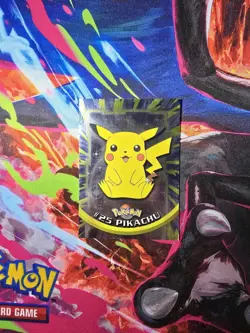 1999 Topps Pokemon #25 Pikachu TV Animation Series 1 Holo Foil Black Label - Image 1