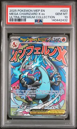 2025 POKEMON MEP EN-ME BLACK STAR PROMO #023 MEGA CHARIZARD X EX PSA 10 - Image 1