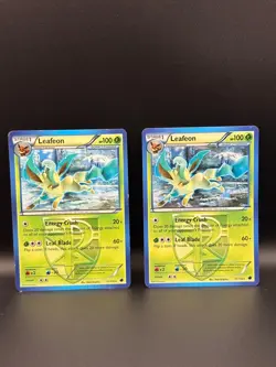 Pokemon TCG Leafeon 11/116 Cracked Ice Holo Rare & Rare Plasma Freeze Lot - LP - Image 1