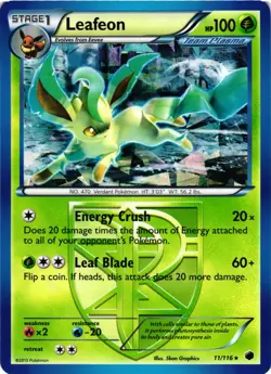 Pokemon TCG Leafeon 11/116 Cracked Ice Holo Rare LP - Image 1