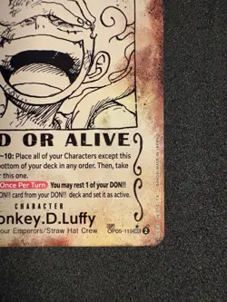 MONKEY D. LUFFY WANTED ALT ART ONE PIECE OP05-119 EMPERORS/NEW WORLD 2024 OP09 - Image 5