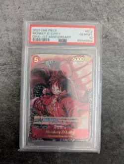 One Piece Monkey.D.Luffy 1st Anniversary OP05 ST01-012 Eng PSA 10 - Image 1