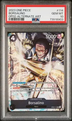 Borsalino Alternate Art PSA 10 2023 One Piece Op02 Paramount War #114 - Image 1