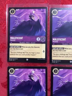 4x Disney Lorcana - Maleficent - Sorceress - 49/204 Pull To Sleeve Mint x4 - Image 3