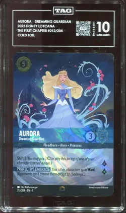 Disney Lorcana Aurora Dreaming Guardian Enchanted Graded Tag 10 Gem Mint #213 - Image 3