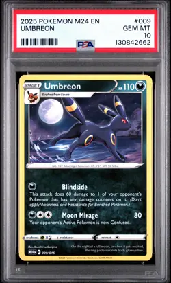2025 POKEMON M24 EN-MCDONALD'S COLLECTION #009 UMBREON PSA 10 - Image 1