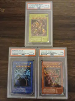 2014 Yu-Gi-Oh Obelisk/Slifer/Ra/ God Card Complete Set PSA Graded JPN - Image 1
