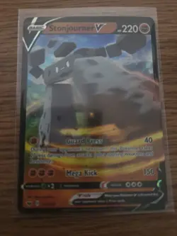 Pokemon TCG Stonjourner v Sword & Shield Base Set Holo Ultra Rare Card 115/202 - Image 1