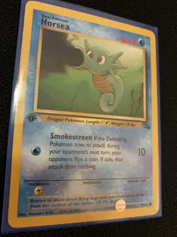 Horsea 1st Edition - Fossil Set 49/62 - NM/NP, 1999 Common Pokemon Card - Image 1