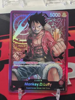 Monkey.D.Luffy ST01-001 Starter Deck 1 PRE ERRATA ENG One Piece FOIL LEADER Card - Image 1
