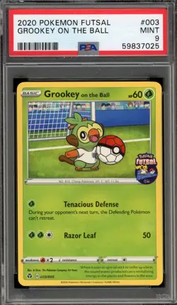 Pokemon Grookey on the Ball Futsal #003 PSA 9 Mint - Image 1