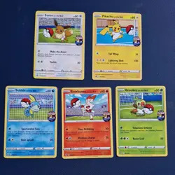 Pikachu Sobble Scorbunny Eevee Grookey On The Ball Pokemon Futsal Promo NearMint - Image 1