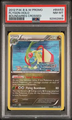 2012 POKEMON B&W PROMO BOUNDARIES CROSSED #BW53 FLYGON-HOLO PSA 8 - Image 1