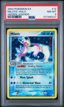 2004 POKEMON EX HIDDEN LEGENDS #12 MILOTIC-HOLO PSA 8 - Image 1