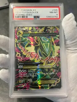Pokemon M Rayquaza EX 105/108 XY Roaring Skies Holo Mega Full Art PSA 8 - Image 3
