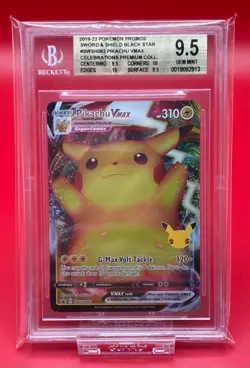 2019-22 Pokemon, SWSH, PIKACHU VMAX, 062, Blk Star Promo, BGS 9.5, GEM-MINT - Image 1
