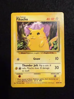 Pokemon Vintage WOTC Pikachu 058/102 Base Set Regular THE CLASSIC LP - Image 1