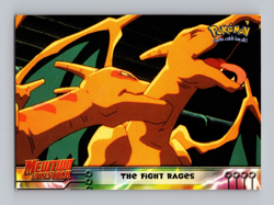 The Fight Rages (Charizard) - Mewtwo Strikes Back TOPPS Pokemon NON HOLO Meowth - Image 1