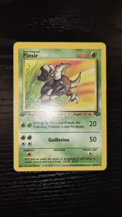 Pokemon TCG WOTC Vintage Jungle - Pinsir #25/64 (1st Edition) HP/DMG - Image 1
