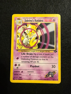 Pokemon Vintage WOTC Sabrina's Kadabra 58/132 Gym Challenge Regular LP - Image 1