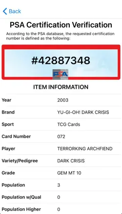 2003 Yugioh TERRORKING ARCHFIEND DCR-072 Super Rare PSA 10 Gem Mint! 💎 POP 3! - Image 3