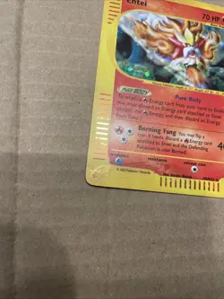 Entei Aquapolis Holo Rare Foil Nintendo H8/H32 Swirl Vintage Pokemon NM+ - Image 2