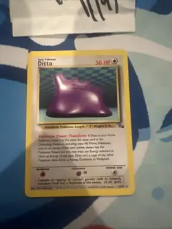 Ditto Non Holo 18/62 Fossil Set Unlimited Rare Pokemon Card WOTC - Image 1