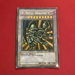 FADED YuGiOh TCG card B. Black Skull Dragon MRD-018 Metal Raiders Konami 2002 - Image 1