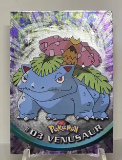 1999 Venusaur #03 Pokemon Topps TV Animation Edition FOIL Card NM - Image 1