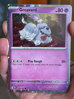 POKEMON GREAVARD 100/197 COMMON COSMOS HOLOFOIL OBSIDIAN FLAMES NM CARD - Image 1