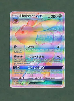 Umbreon GX (Secret) 154/149 SM Base Set Holo Rainbow Full Art Pokemon Card LP - Image 1
