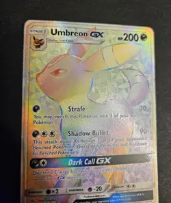 Umbreon GX (Secret) 154/149 SM Base Set Holo Rainbow Full Art Pokemon Card LP - Image 4