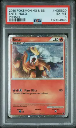 2010 Pokemon Heartgold & Soulsilver Promo Entei #HGSS20 Promo PSA 6 Holo - Image 1