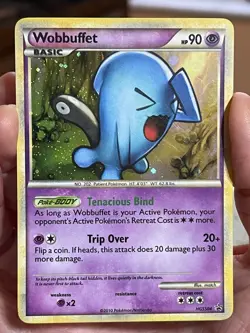 POKEMON WOBBUFFET HGSS04 BLACK STAR PROMO COSMOS HOLOFOIL LP/MOD CARD - Image 1