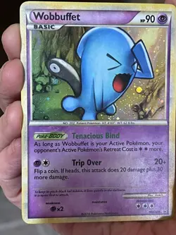 POKEMON WOBBUFFET HGSS04 BLACK STAR PROMO COSMOS HOLOFOIL LP/MOD CARD - Image 3