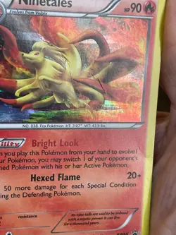 POKEMON NINETALES BW66 PROMO BLACK STAR COSMOS HOLOFOIL DAMAGED CARD SEE PICS - Image 3