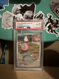 Pokemon 2024 Chansey 187/167 Illustration Rare Twilight Masquerade PSA 8 - Image 1