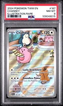 Pokemon Twilight Masquerade - CHANSEY - ILLUSTRATION RARE - 187/167 - PSA 8 - Image 1