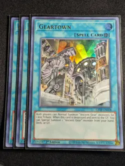 Yugioh - 3x Geartown GFTP-EN108 1st Ultra Rare NM - Image 1