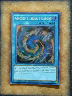 Yugioh Ancient Gear Fusion LDS1-EN090 Secret Rare Limited Edition NM - Image 1
