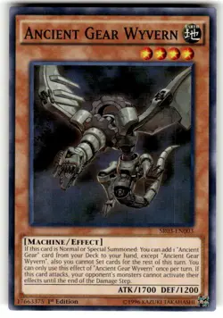 | Yugioh Ancient Gear Wyvern SR03-EN003 1st Edition Super Rare NM 🔥 | - Image 1