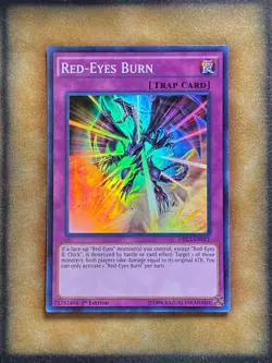 Yugioh Red-Eyes Burn DRL2-EN021 Super Rare 1st Ed LP - Image 1