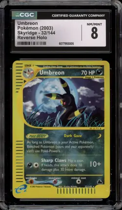 Pokemon Umbreon Skyridge Reverse Holo Rare #32 CGC 8 - Image 1