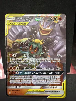 Pokemon TCG Marshadow & Machamp GX Holo Card 82/214 Sm-Unbroken Bonds Lp - Image 1