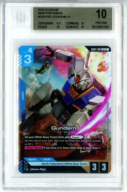 BGS Pristine 10 Gundam Card Game Gundam RX-78-2 GD01-001 LR Newtype Rising 2025 - Image 1