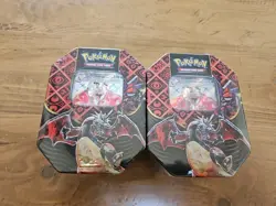 (2) POKEMON FACTORY SEALED SCARLET & VIOLET PALDEAN FATES SHINY CHARIZARD TIN - Image 1