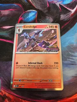 Pokemon Ceruledge MEP 014 Staff Phantasmal Flames Promo Holo - Image 1