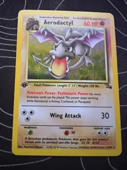 Pokemon TCG Aerodactyl Fossil 1st Edition Holo Unlimited Rare - Image 1
