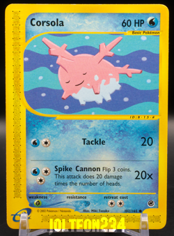 Pokemon TCG - Corsola 102/165 Expedition Base Set Vintage E-Reader - Image 1